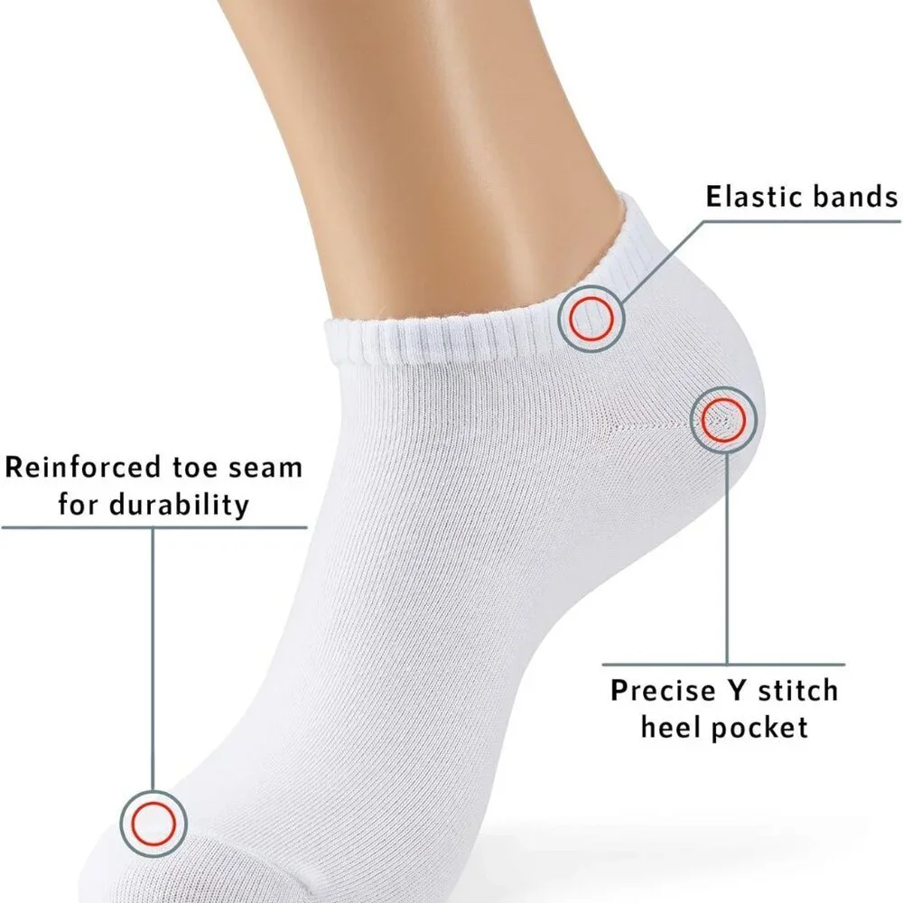 Men's/Women's 10-20 Pairs Thin Cotton Low Cut Ankle Socks, Multipack